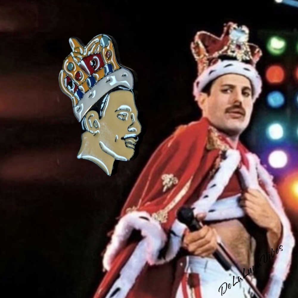 Freddie Mercury wearing a Crown 👑 Enamel Pin